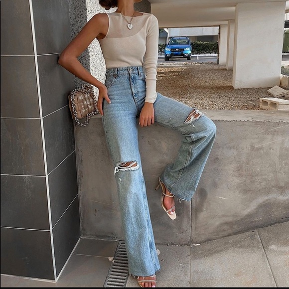 zara wide leg high rise jeans
